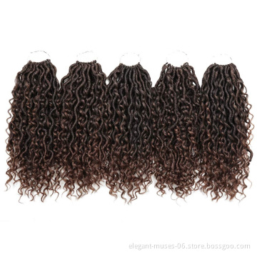 Wholesale Goddess Faux Locs synthetic afro kinky hair wand curl crochet braid marley hair crochet braids for women
